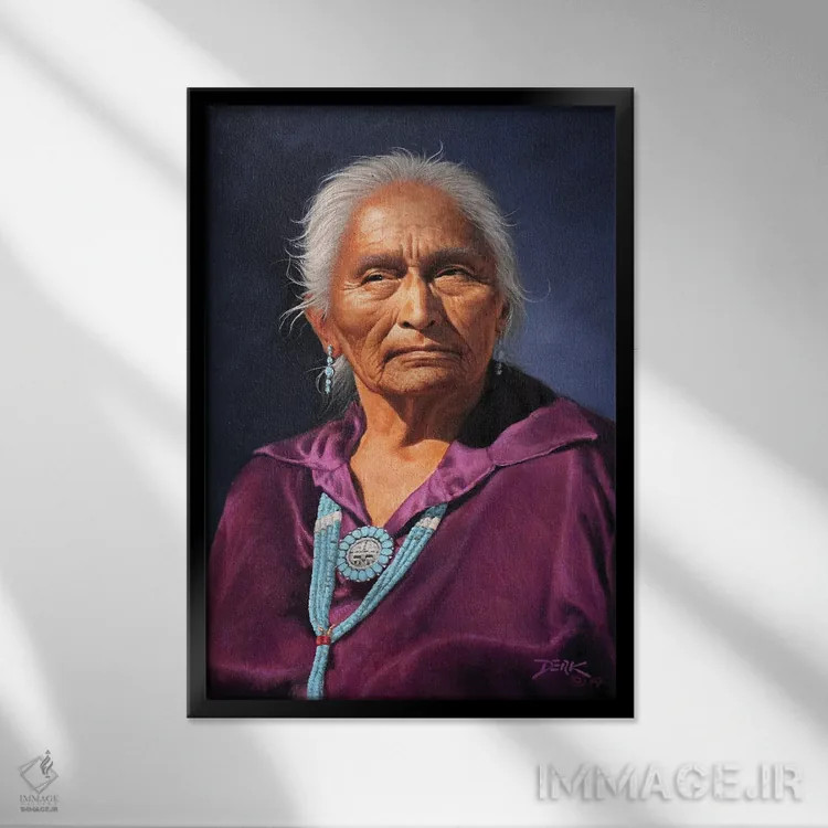 تابلو دکوراتیو مادرسالار اثر درک هانسن - نمای قابدار مشکی