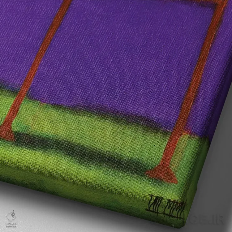 تابلو دکوراتیو سگ نارنجی یک اثر دنیل پاتریک کس لر - نمای نزدیک بافت بوم