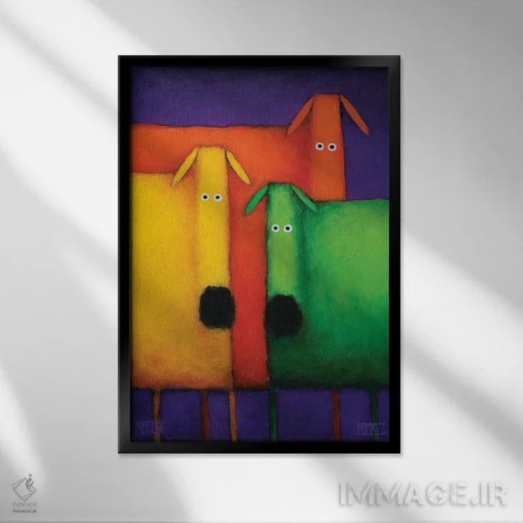 تابلو دکوراتیو جشن تنوع دو اثر دنیل پاتریک کس لر - نمای قابدار مشکی