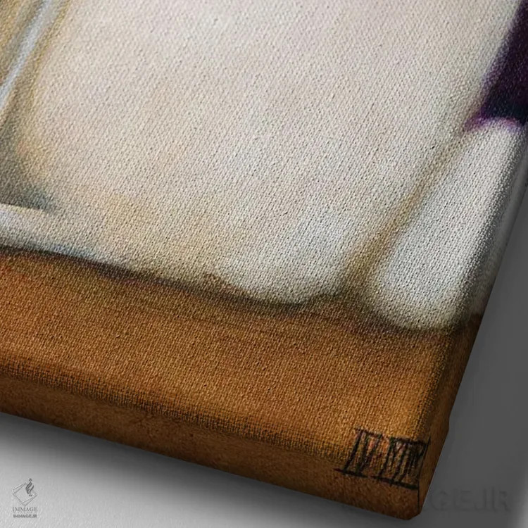 تابلو دکوراتیو خرگوش اثر دنیل پاتریک کس لر - نمای نزدیک بافت بوم