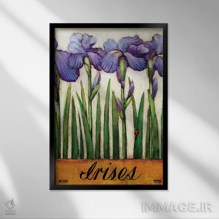 تابلو دکوراتیو زنبق ها اثر دنیل پاتریک کس لر - نمای قابدار مشکی