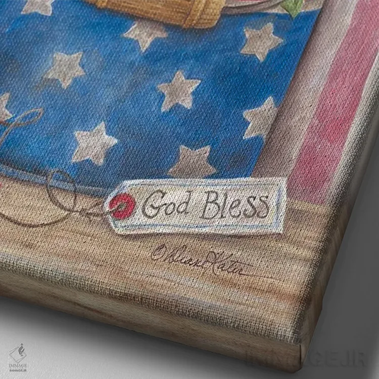 تابلو مدرن آمریکا؛ زیبا اثر دایان کاتر - نمای نزدیک بافت بوم