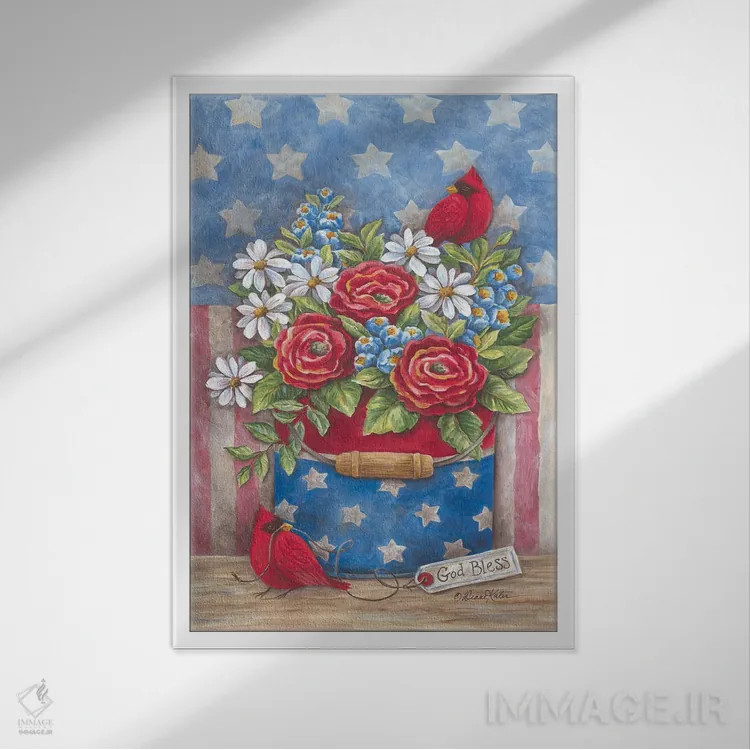 تابلو مدرن آمریکا؛ زیبا اثر دایان کاتر - نمای قابدار سفید