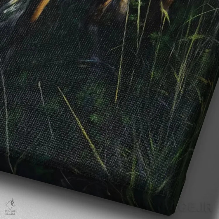 تابلو دکوراتیو اینجا و آنجا اثر دیوید ادوارد کوسرا - نمای نزدیک بافت بوم