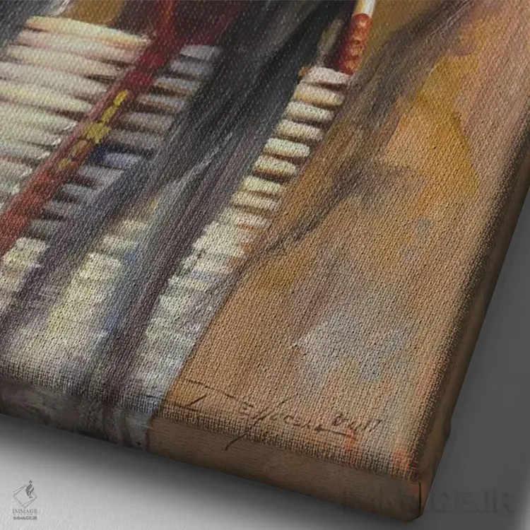 تابلو دکوراتیو بومی داکوتا اثر دیوید ادوارد کوسرا - نمای نزدیک بافت بوم