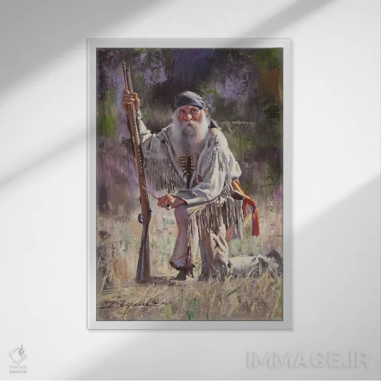 تابلو دکوراتیو استراحتی در دل طبیعت اثر دیوید ادوارد کوسرا - نمای قابدار سفید