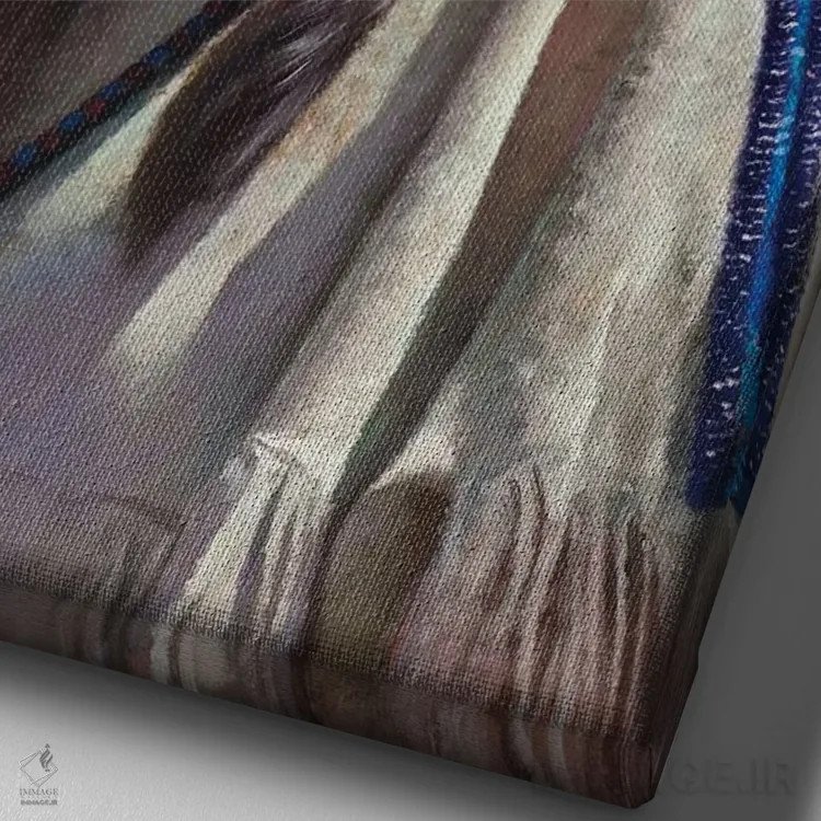 تابلو دکوراتیو چشم هایی که سخن می گویند اثر دیوید ادوارد کوسرا - نمای نزدیک بافت بوم