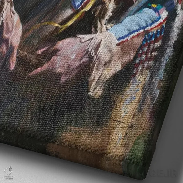 تابلو دکوراتیو تزیین شده اثر دیوید ادوارد کوسرا - نمای نزدیک بافت بوم