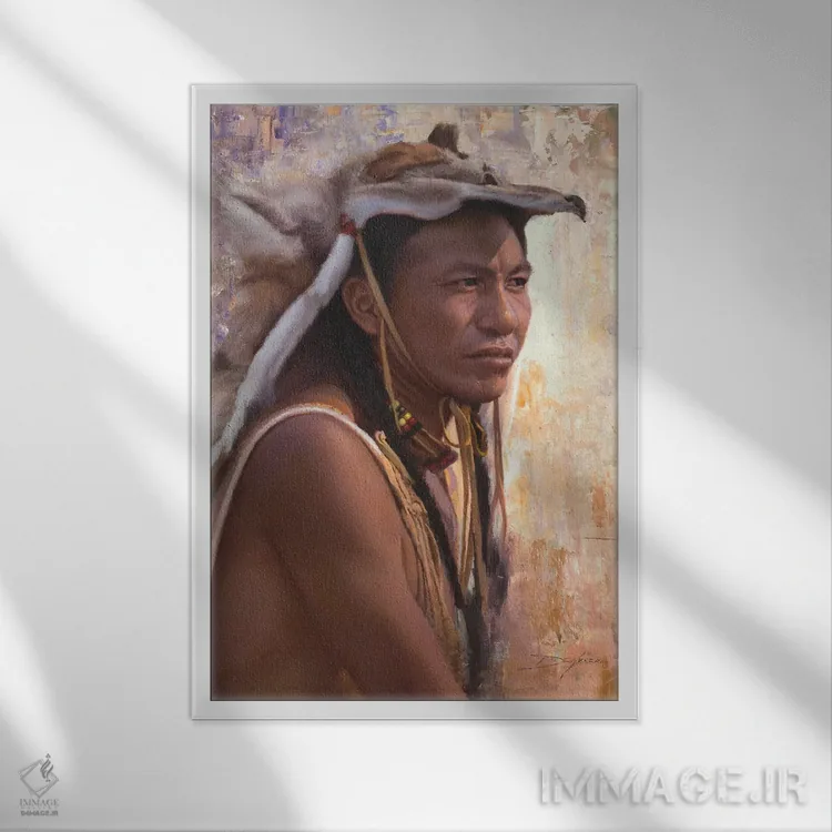 تابلو دکوراتیو نگاه کنجکاوی آمیز اثر دیوید ادوارد کوسرا - نمای قابدار سفید