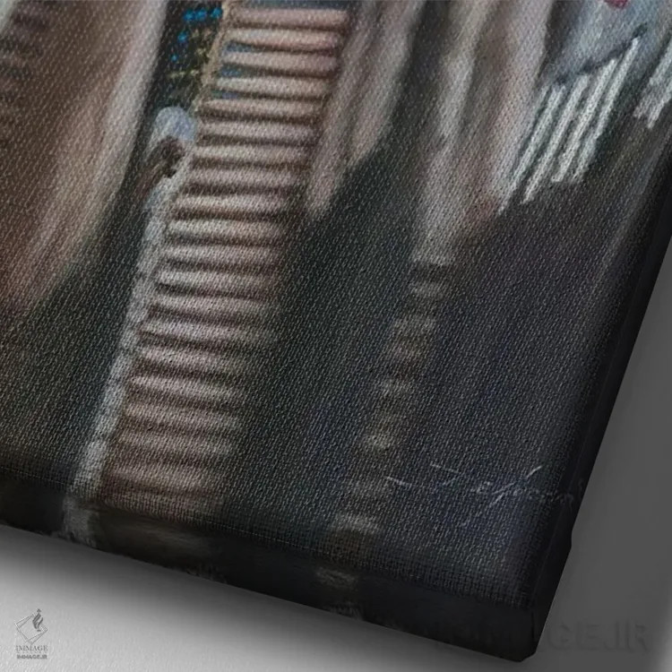 تابلو دکوراتیو کلاه ارمنی اثر دیوید ادوارد کوسرا - نمای نزدیک بافت بوم