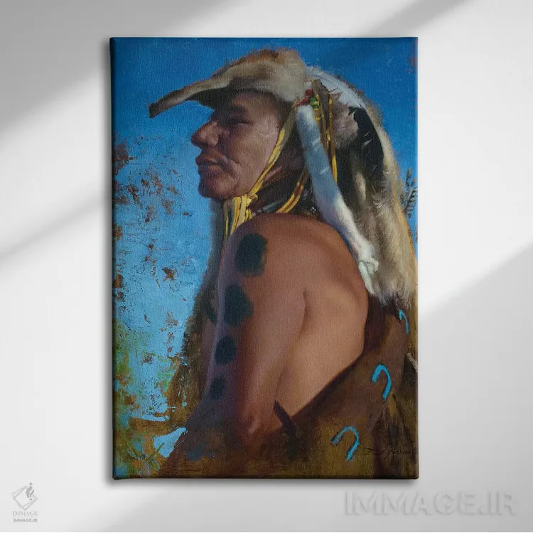 تابلو دکوراتیو پادگان سرخپوستان سو اثر دیوید ادوارد کوسرا - نمای روبهرو روی دیوار