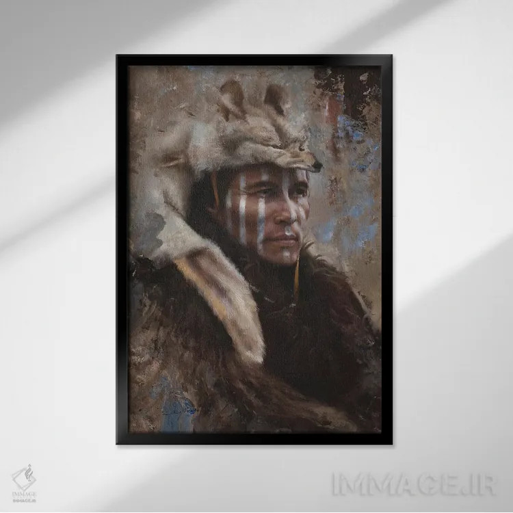 تابلو دکوراتیو پیشاهنگ زمستانی اثر دیوید ادوارد کوسرا - نمای قابدار مشکی