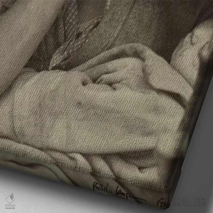 تابلو دکوراتیو مادر مهاجر، نیپومو، کالیفرنیا، آمریکا اثر دوروتیا لنگ - نمای نزدیک بافت بوم