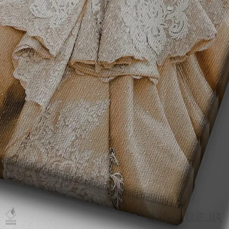 تابلو دکوراتیو گلاب اثر دیوید لوبلاو - نمای نزدیک بافت بوم