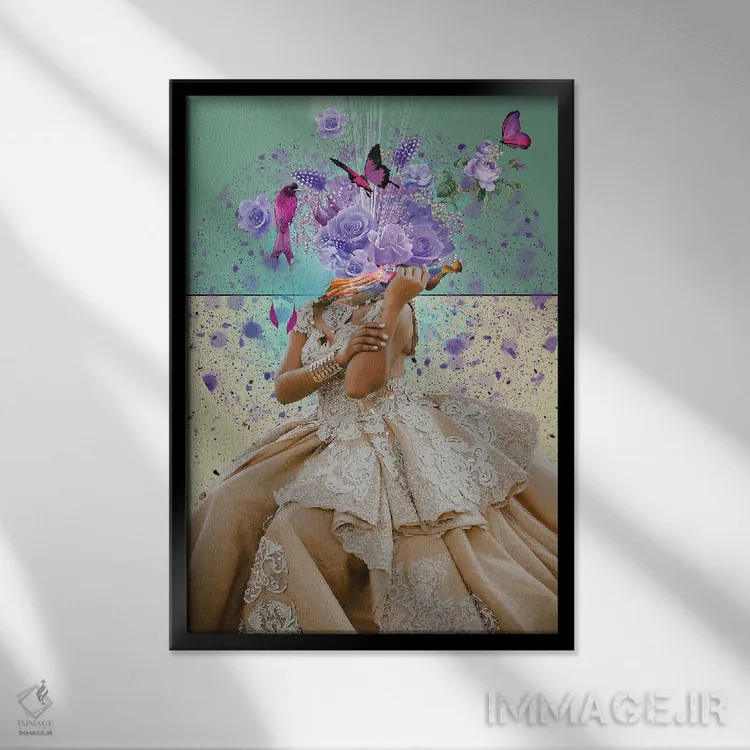 تابلو دکوراتیو گلاب اثر دیوید لوبلاو - نمای قابدار مشکی