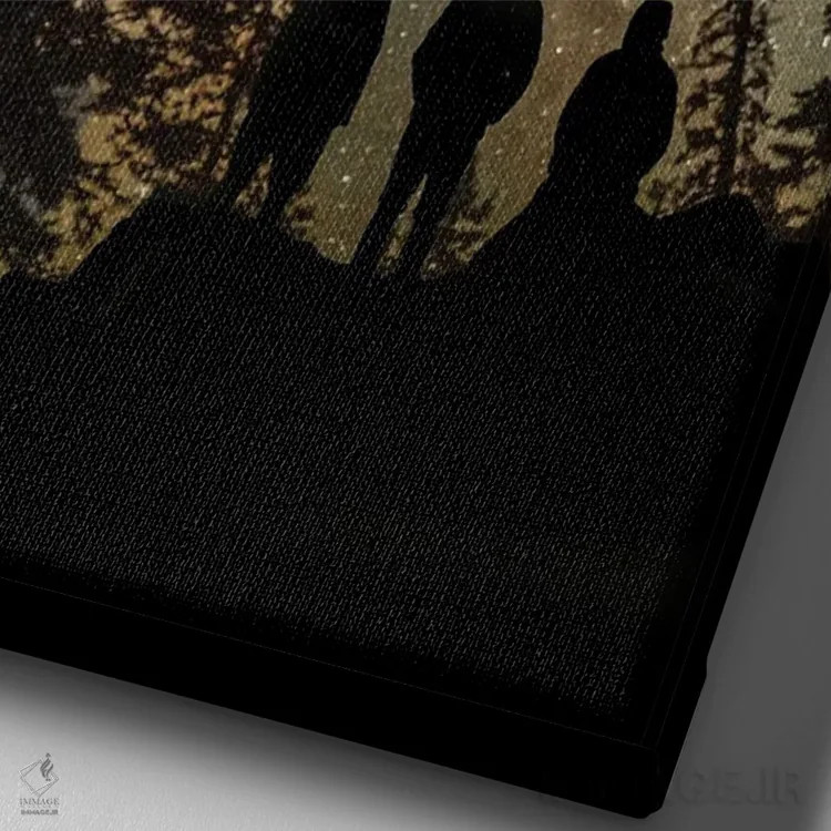 تابلو دکوراتیو عروس دریایی کنار خط درختان اثر دیوید لوبلاو - نمای نزدیک بافت بوم