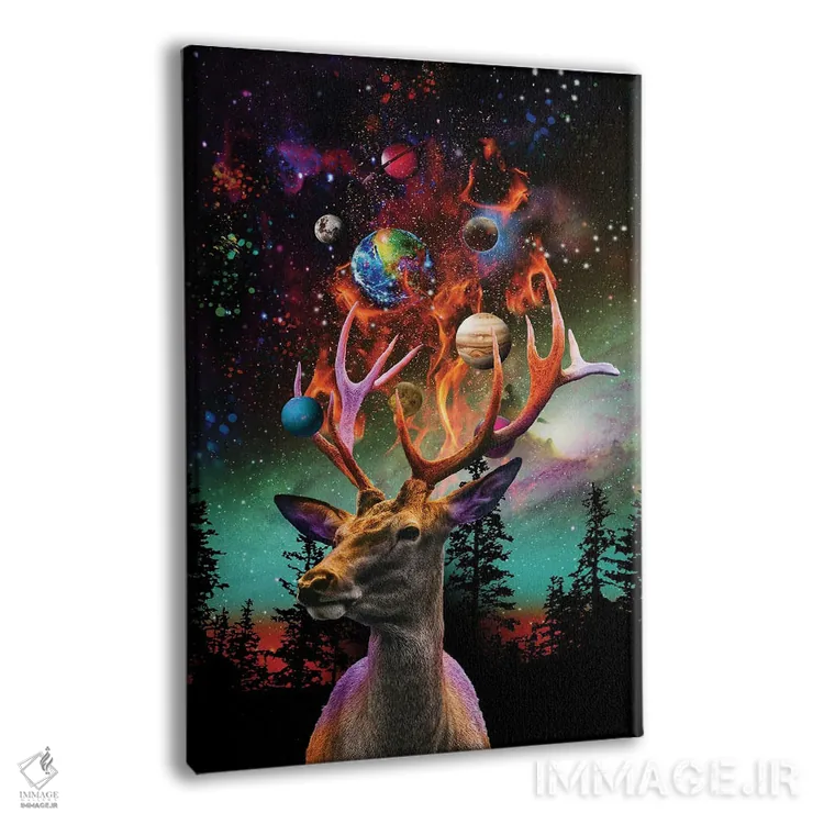 تابلو دکوراتیو گوزن سیاره ای اثر دیوید لوبلاو - نمای پرسپکتیو محصول