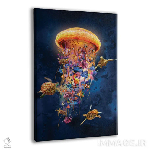 تابلو دکوراتیو عروس دریایی با ماهی های استوایی اثر دیوید لوبلاو - نمای پرسپکتیو محصول