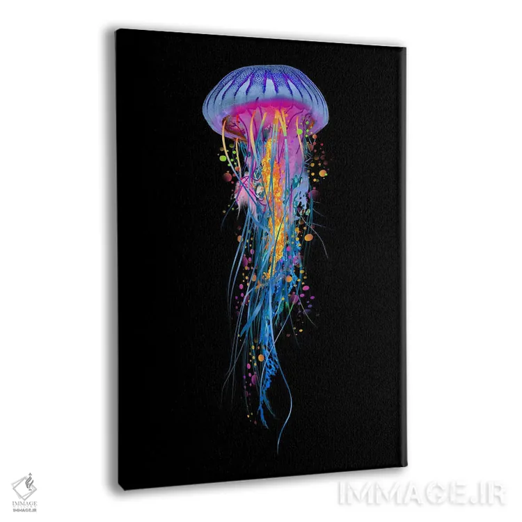 تابلو دکوراتیو دو عروس دریایی آبی اثر دیوید لوبلاو - نمای پرسپکتیو محصول