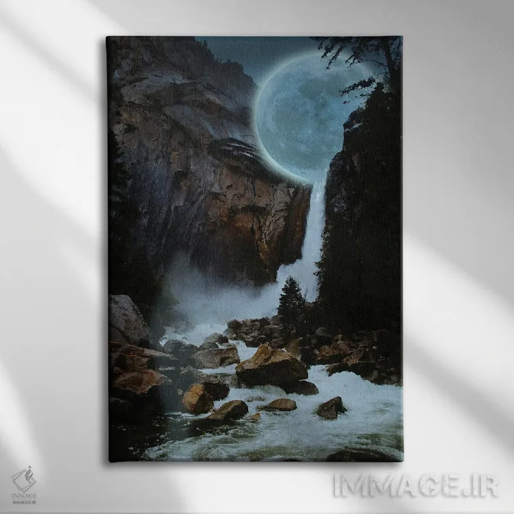 تابلو دکوراتیو سقوط نور ماه اثر دیوید لوبلاو - نمای روبهرو روی دیوار