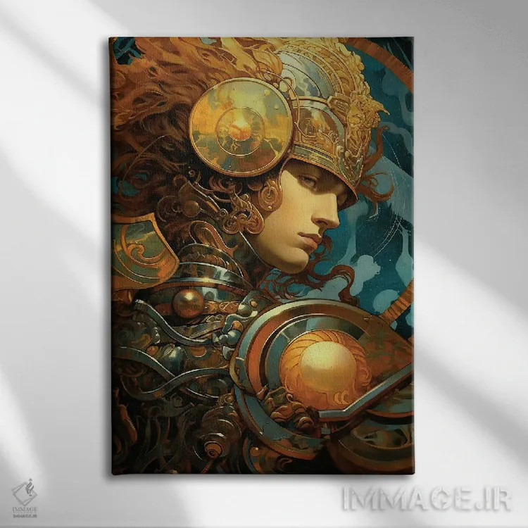 تابلو دکوراتیو جنگجوی تاریک اثر دیوید لوبلاو - نمای روبهرو روی دیوار