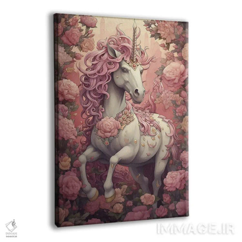 تابلو دکوراتیو تک شاخ صورتی اثر دیوید لوبلاو - نمای پرسپکتیو محصول