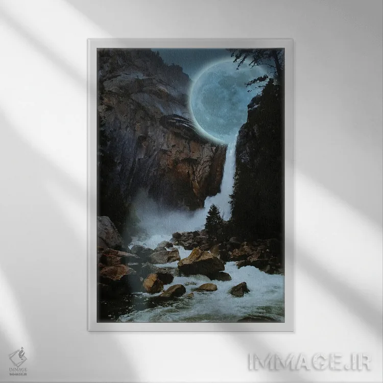 تابلو دکوراتیو سقوط نور ماه اثر دیوید لوبلاو - نمای قابدار سفید