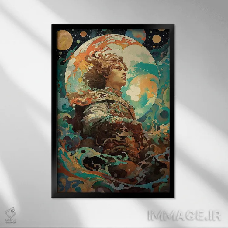 تابلو دکوراتیو رویاپرداز ستارگان اثر دیوید لوبلاو - نمای قابدار مشکی