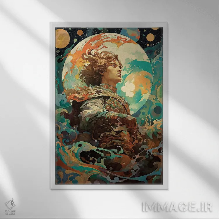 تابلو دکوراتیو رویاپرداز ستارگان اثر دیوید لوبلاو - نمای قابدار سفید