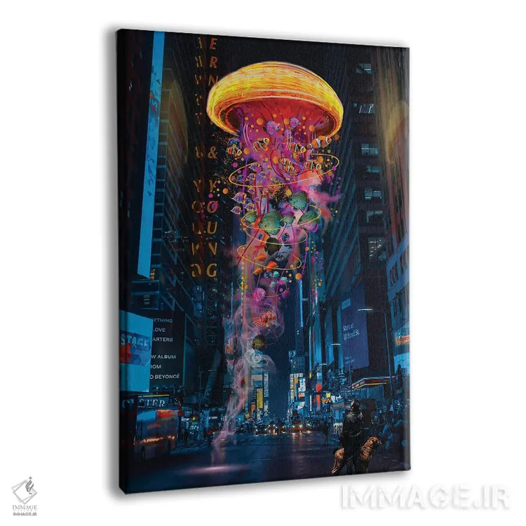 تابلو دکوراتیو عروس دریایی برقی در نیویورک اثر دیوید لوبلاو - نمای پرسپکتیو محصول