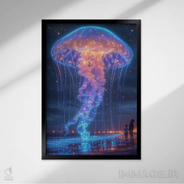 تابلو دکوراتیو ساحل عروس دریایی اثر دیوید لوبلاو - نمای قابدار مشکی