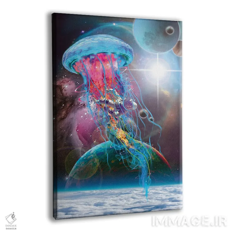 تابلو دکوراتیو هیولای فضایی عروس دریایی برقی اثر دیوید لوبلاو - نمای پرسپکتیو محصول