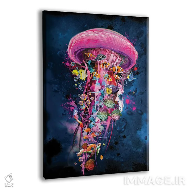 تابلو دکوراتیو جهان عروس دریایی برقی صورتی اثر دیوید لوبلاو - نمای پرسپکتیو محصول