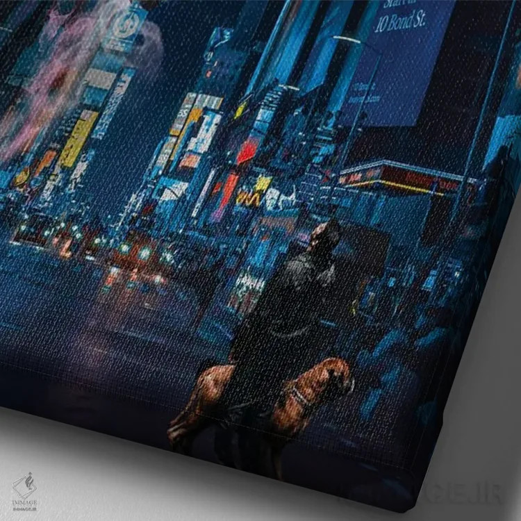 تابلو دکوراتیو عروس دریایی برقی در نیویورک اثر دیوید لوبلاو - نمای نزدیک بافت بوم