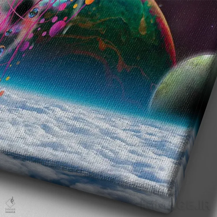 تابلو دکوراتیو عروس دریایی برقی صورتی اثر دیوید لوبلاو - نمای نزدیک بافت بوم