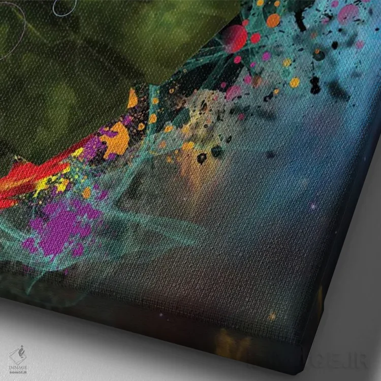 تابلو دکوراتیو نارنجک صلح اثر دیوید لوبلاو - نمای نزدیک بافت بوم