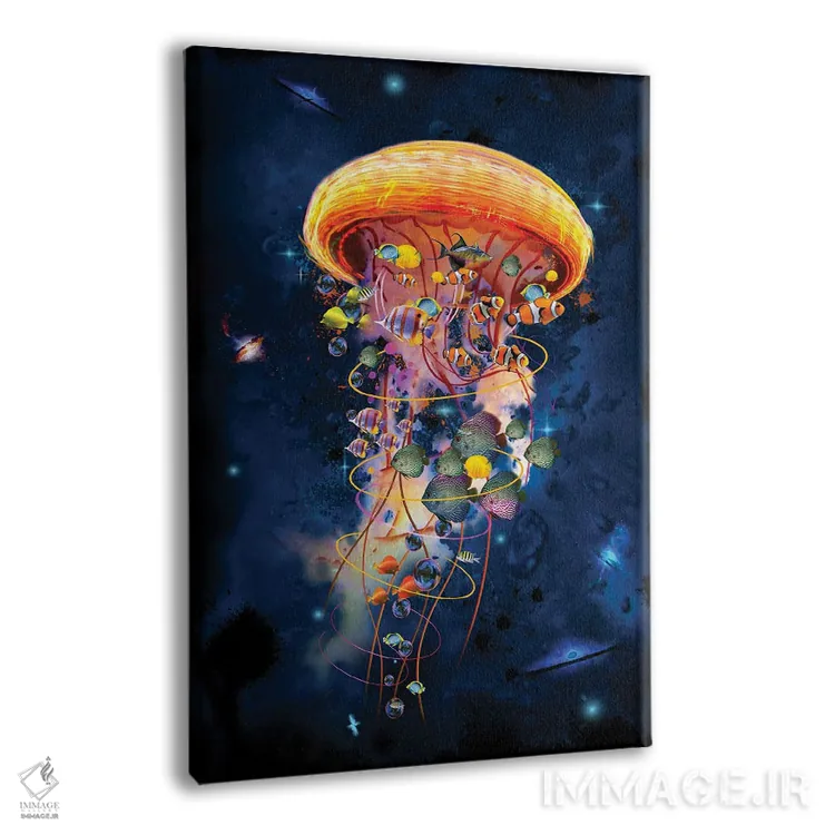 تابلو دکوراتیو جهان ها و کهکشان های عروس دریایی برقی اثر دیوید لوبلاو - نمای پرسپکتیو محصول