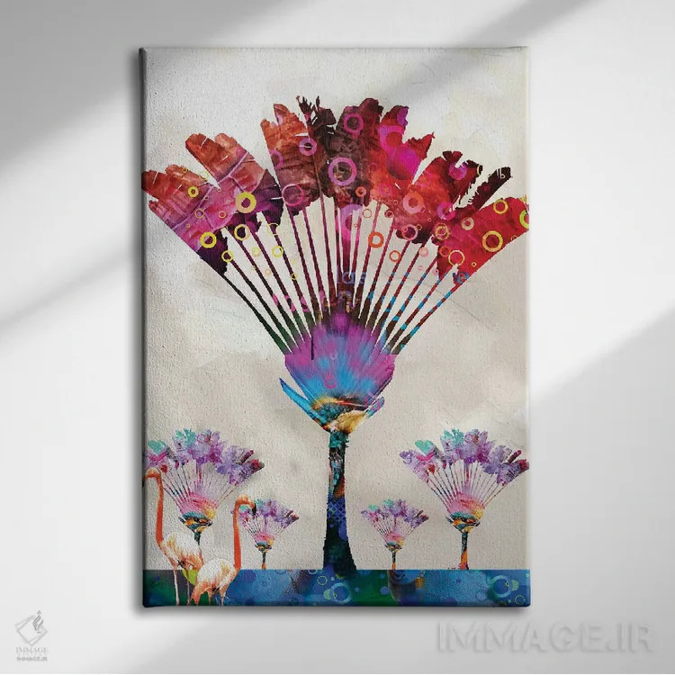 تابلو دکوراتیو درخت نخل مسافر اثر دیوید لوبلاو - نمای روبهرو روی دیوار