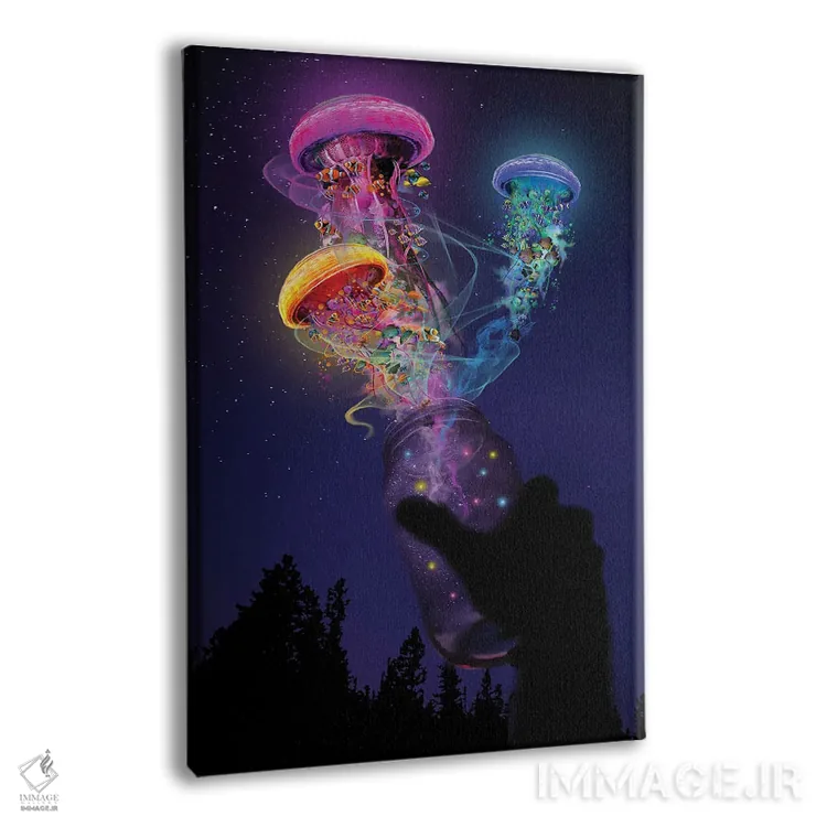 تابلو دکوراتیو عروس دریایی بیرون از شیشه اثر دیوید لوبلاو - نمای پرسپکتیو محصول