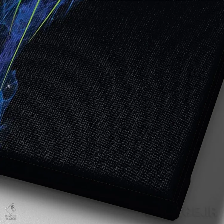 تابلو دکوراتیو عروس دریایی برقی آبی اثر دیوید لوبلاو - نمای نزدیک بافت بوم