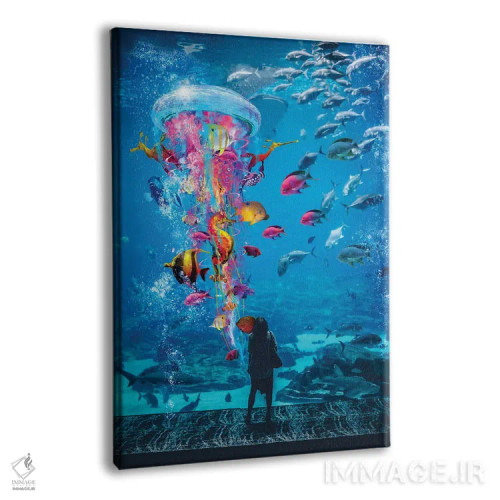 تابلو دکوراتیو عروس دریایی خارق العاده در مخزن آکواریوم اثر دیوید لوبلاو - نمای پرسپکتیو محصول