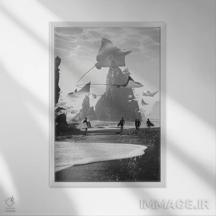 تابلو دکوراتیو نقطه رایز اثر دیوید لوبلاو - نمای قابدار سفید