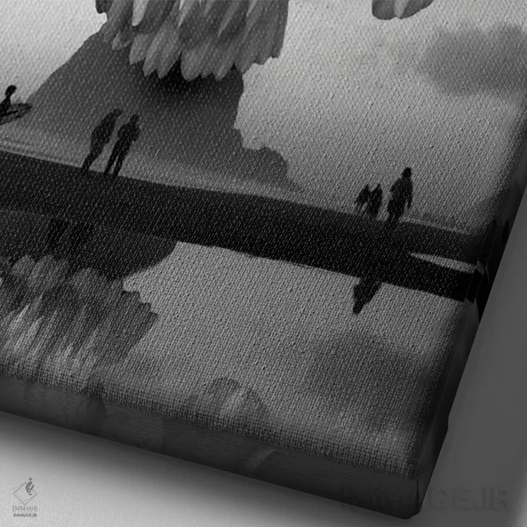 تابلو دکوراتیو پرنده دریایی، پرنده آزاد اثر دیوید لوبلاو - نمای نزدیک بافت بوم