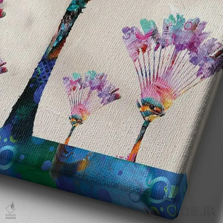 تابلو دکوراتیو درخت نخل مسافر اثر دیوید لوبلاو - نمای نزدیک بافت بوم