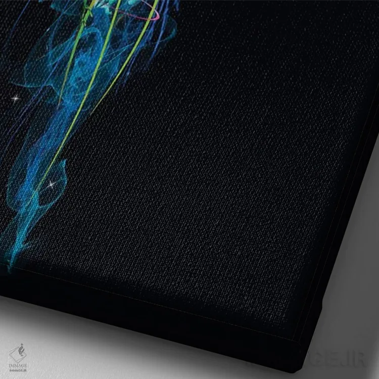 تابلو دکوراتیو دنیای عروس دریایی برقی فوق العاده اثر دیوید لوبلاو - نمای نزدیک بافت بوم