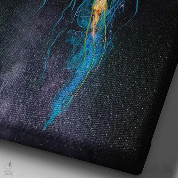 تابلو دکوراتیو عروس دریایی فضایی اثر دیوید لوبلاو - نمای نزدیک بافت بوم