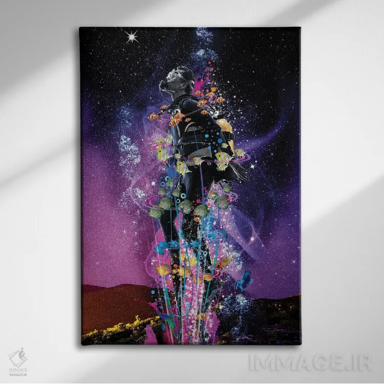 تابلو دکوراتیو شیرجه زن ستاره ای اثر دیوید لوبلاو - نمای روبهرو روی دیوار