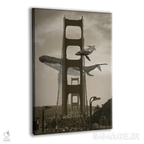 تابلو دکوراتیو تماشای نهنگ از پل گلدن گیت اثر دیوید لوبلاو - نمای پرسپکتیو محصول