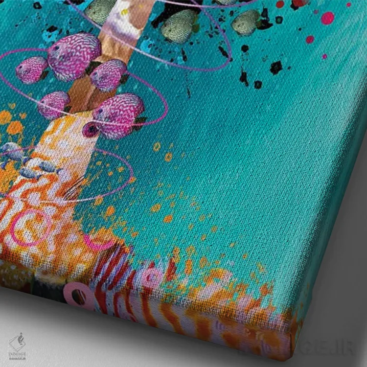 تابلو دکوراتیو نخل موج سوار اثر دیوید لوبلاو - نمای نزدیک بافت بوم