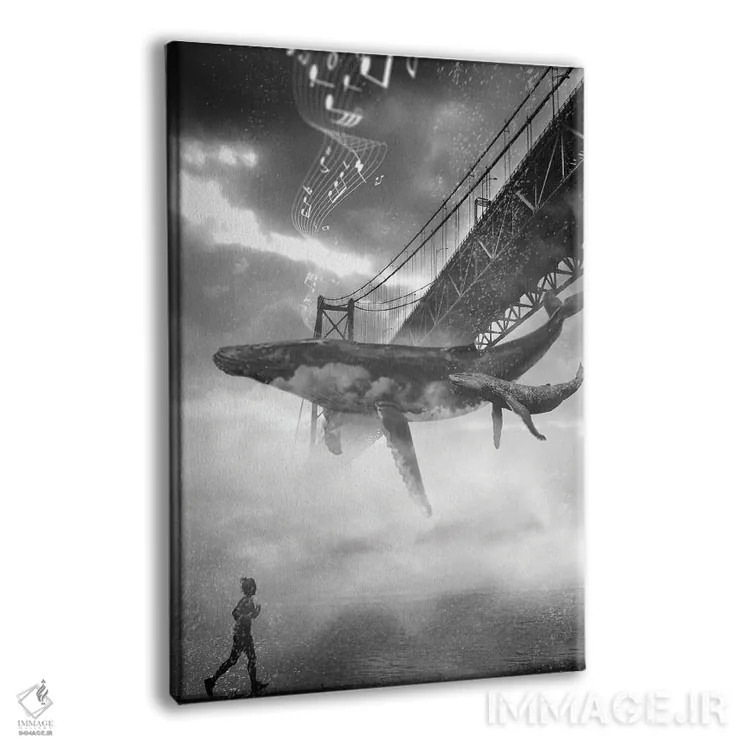 تابلو دکوراتیو موسیقی نهنگ زیر پل گلدن گیت اثر دیوید لوبلاو - نمای پرسپکتیو محصول